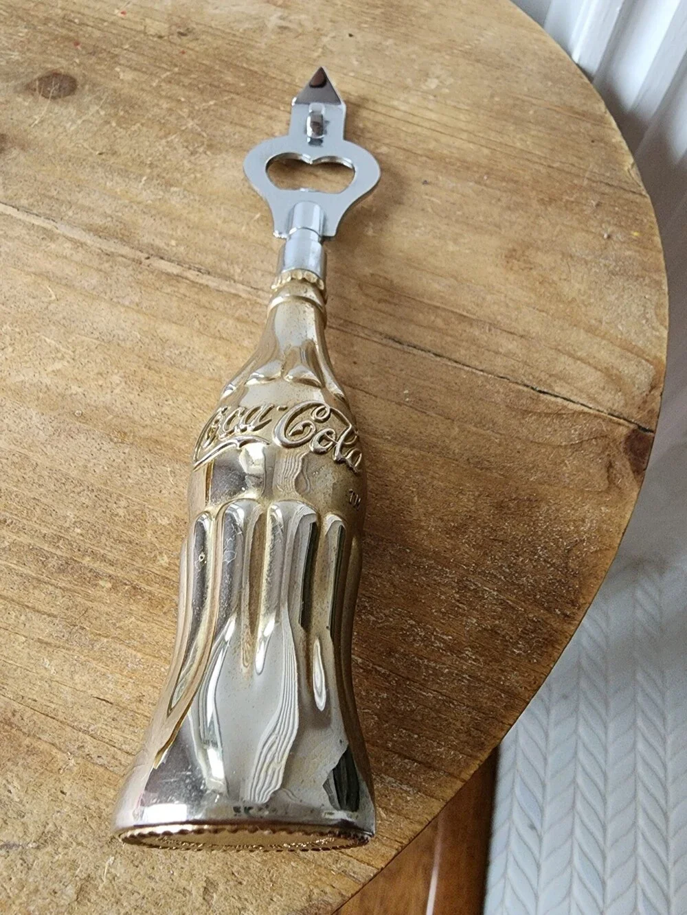 Vintage Coca Cola Bottle Opener Heavy Metal Gold Color 1996 Coke